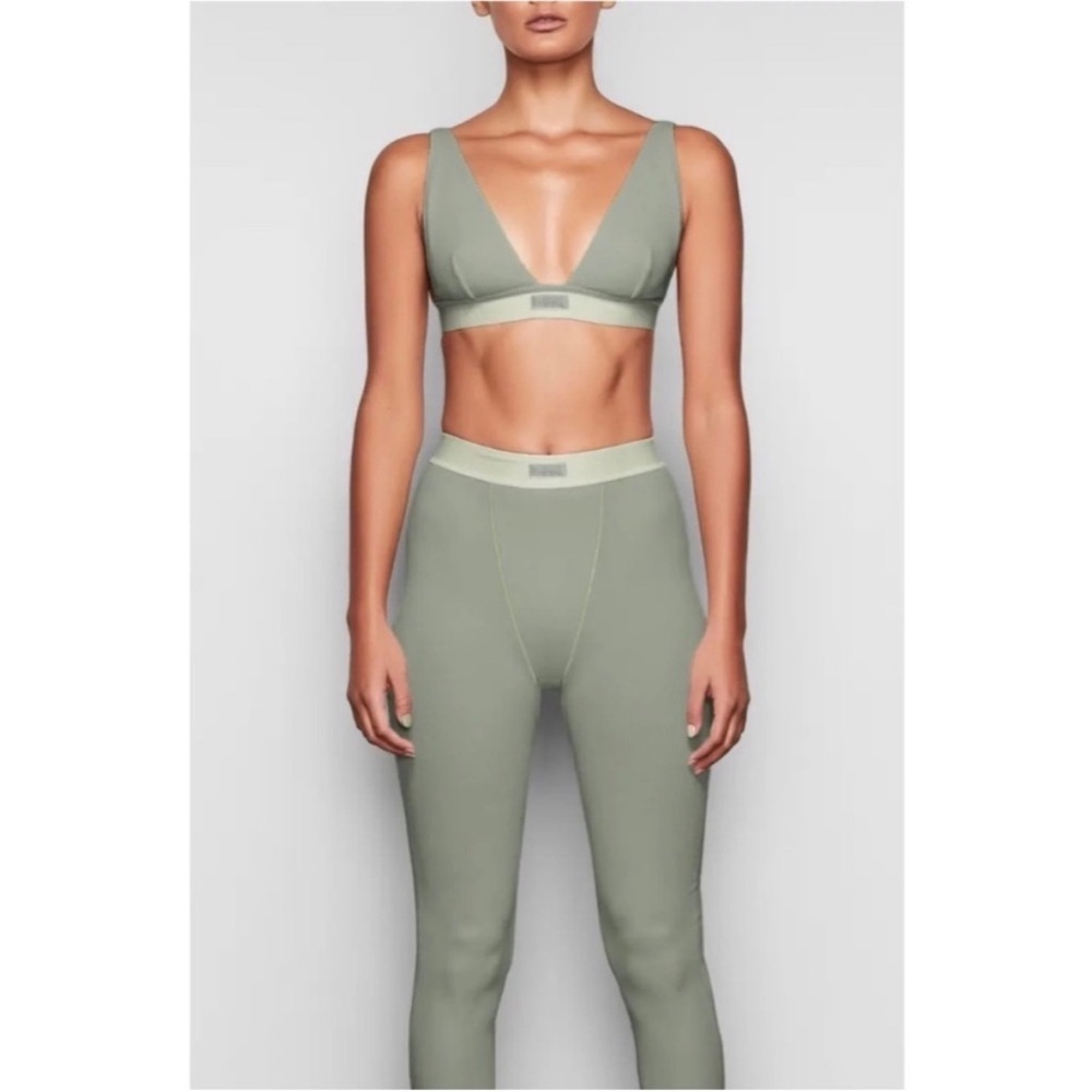Skims Cotton Rib Leggings - Mineral Sage Green - Size Extra Large XL